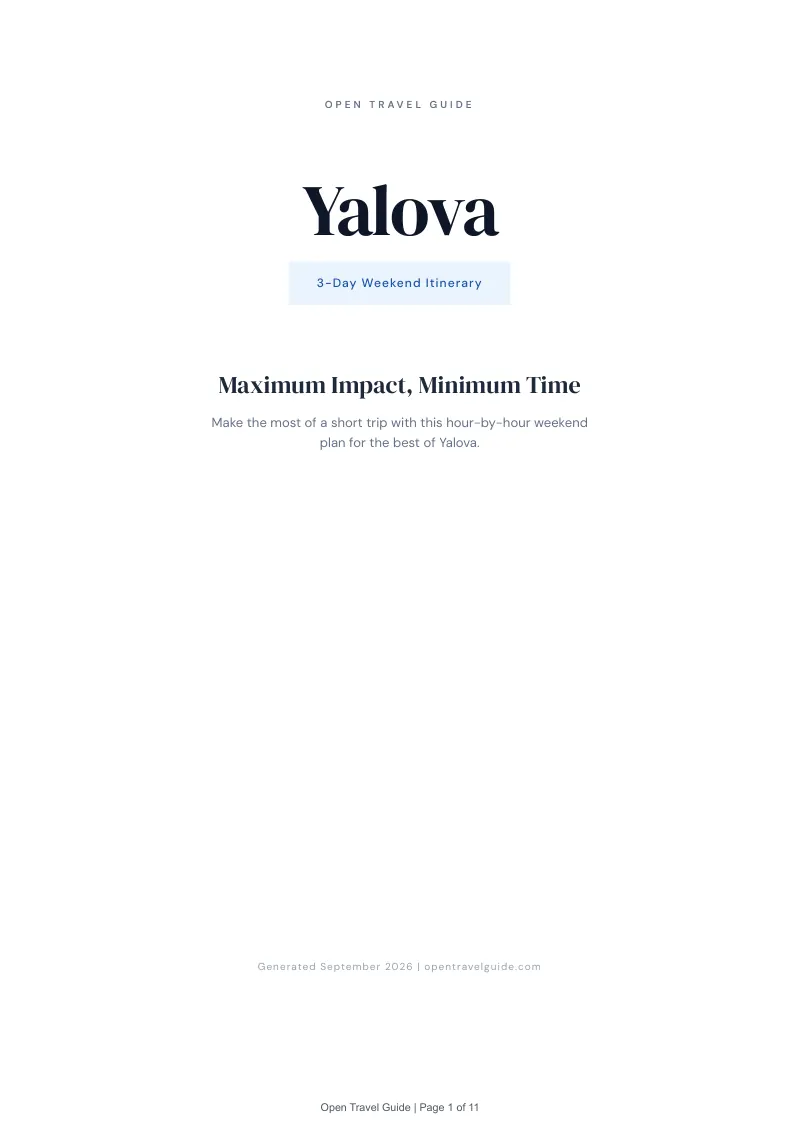 Yalova Complete Travel Bundle: 3-day itinerary · Cover
