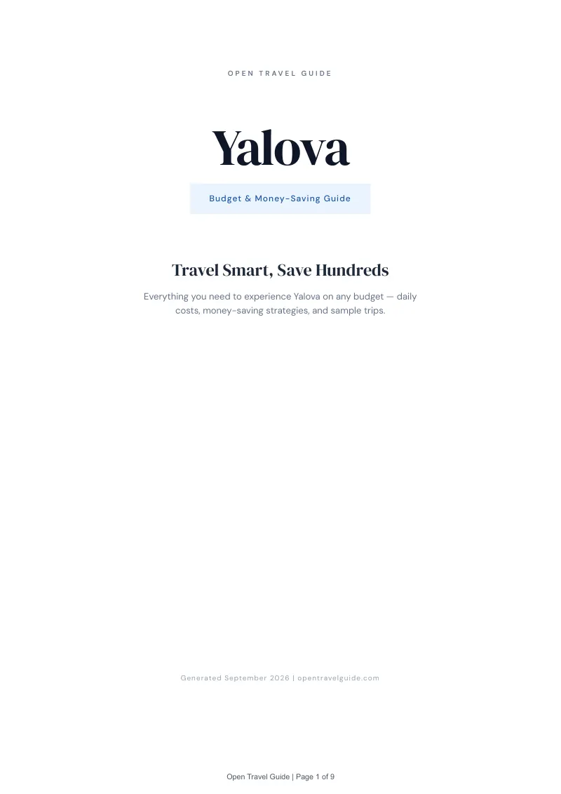 Yalova Complete Travel Bundle: Budget guide · Cover