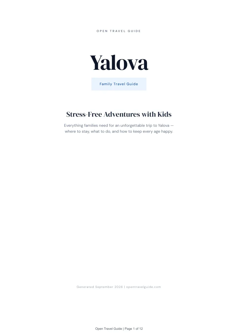 Yalova Complete Travel Bundle: Family guide · Cover