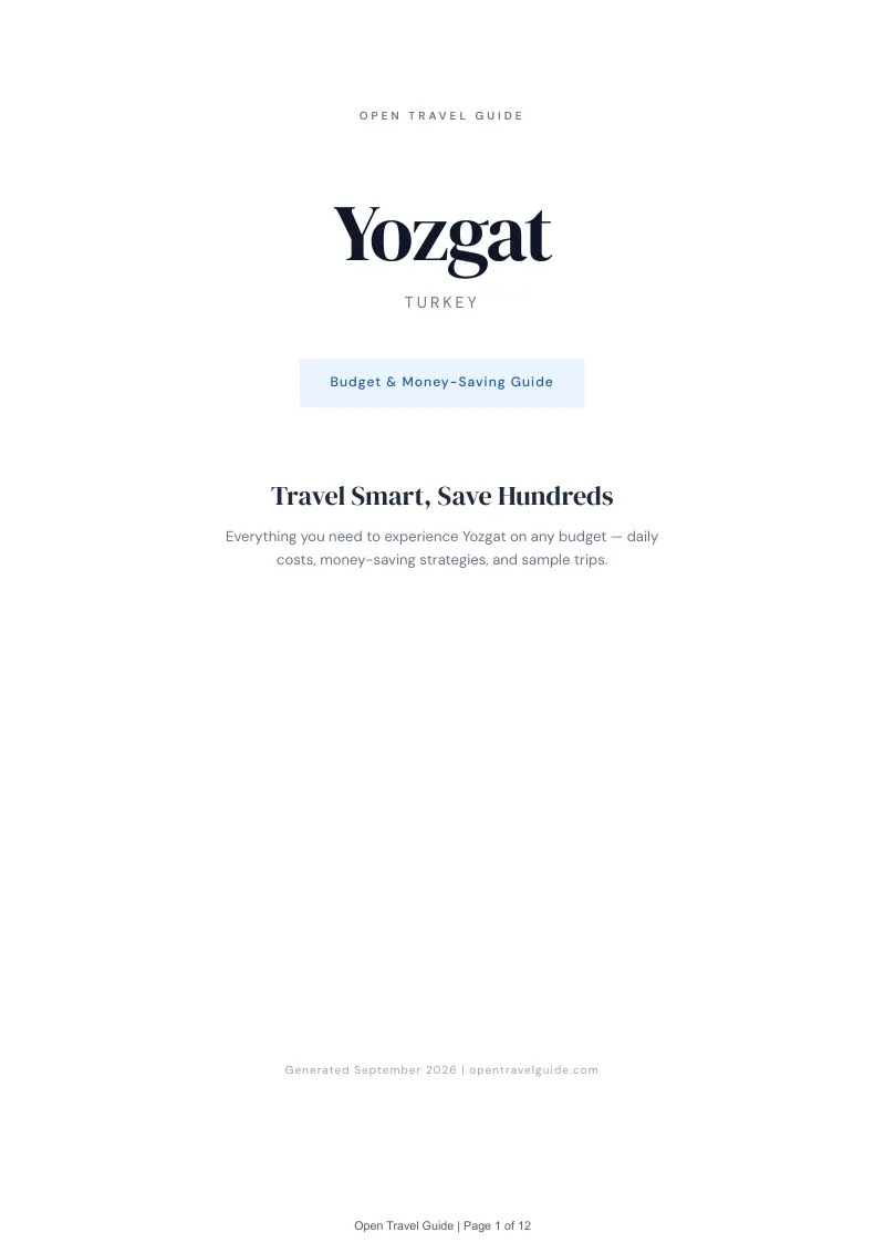 Yozgat Complete Travel Bundle: Budget guide · Cover