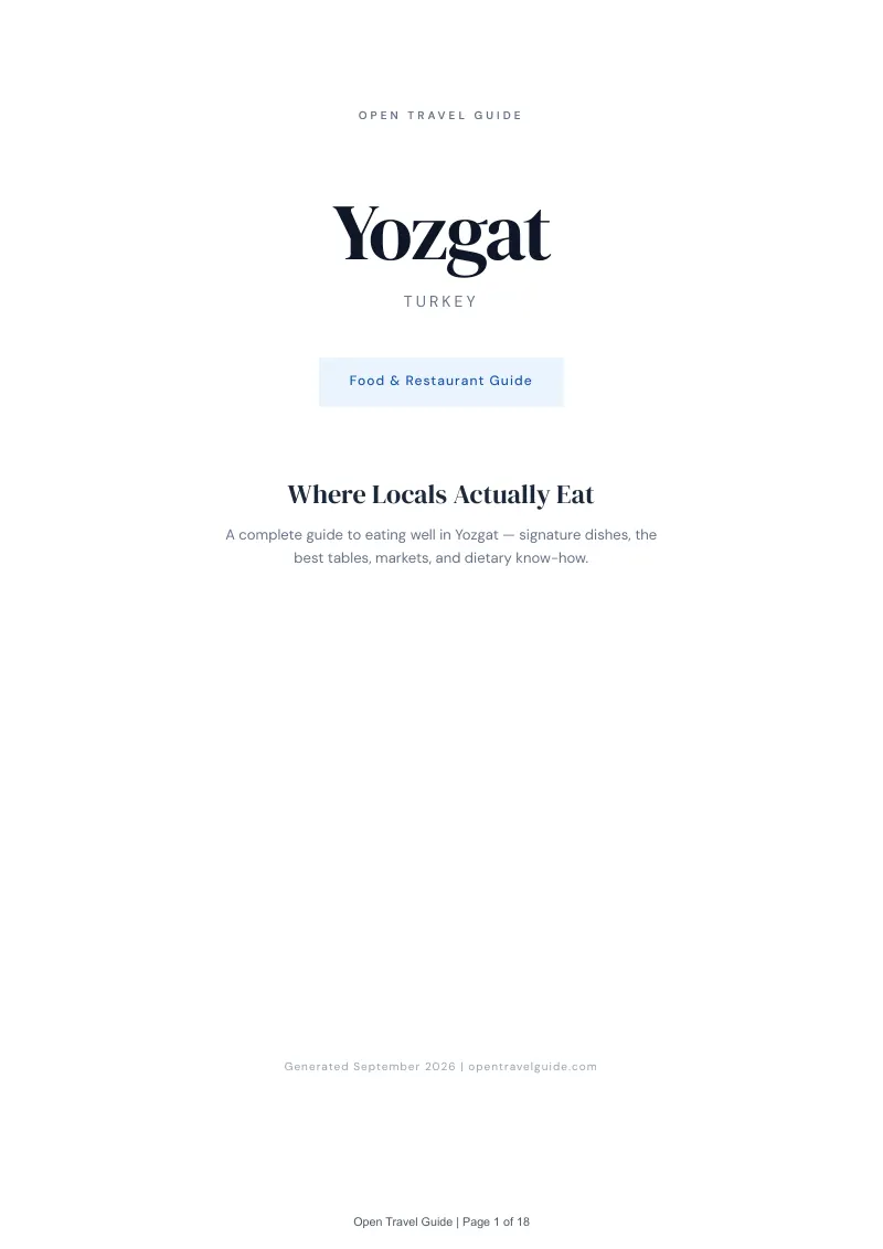 Yozgat Complete Travel Bundle: Food guide · Cover