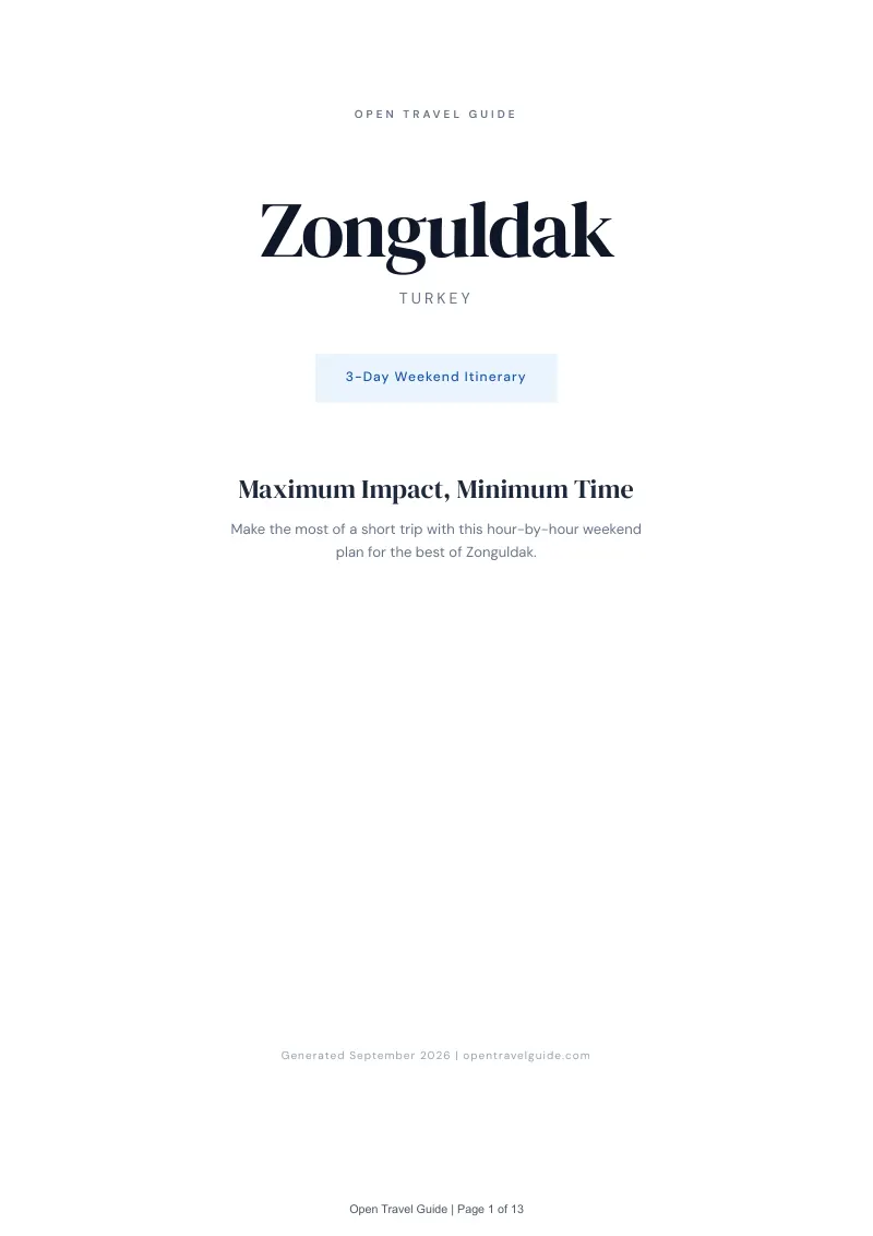 Zonguldak Complete Travel Bundle: 3-day itinerary · Cover