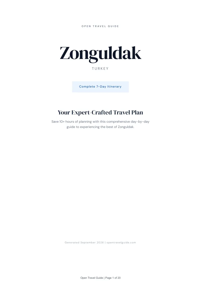Zonguldak Complete Travel Bundle: 7-day itinerary · Cover