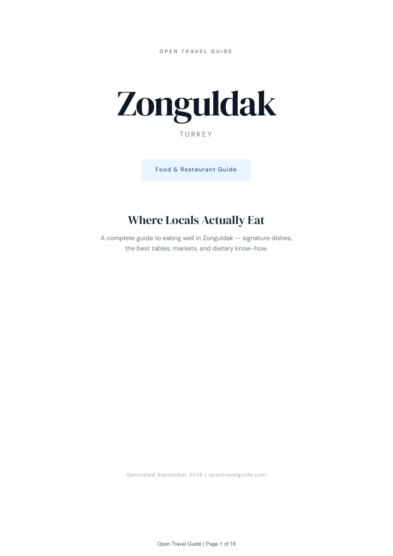 Zonguldak Complete Travel Bundle: Food guide · Cover