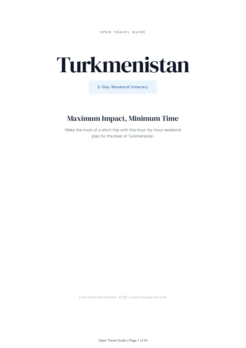 Turkmenistan 3-Day Weekend Itinerary: Cover