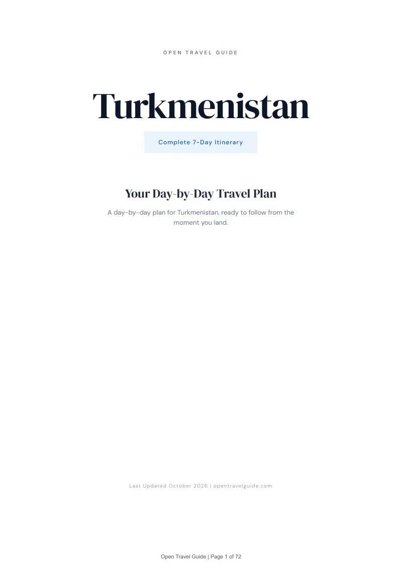 Turkmenistan 7-Day Itinerary: Cover