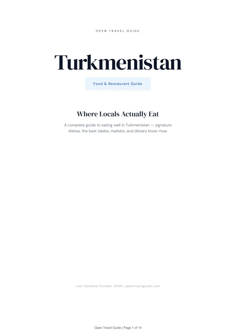 Turkmenistan Food & Restaurant Guide: Cover