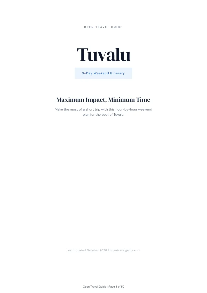 Tuvalu 3-Day Weekend Itinerary: Cover