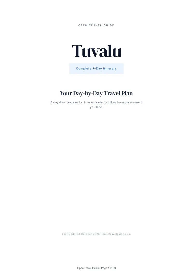 Tuvalu 7-Day Itinerary: Cover