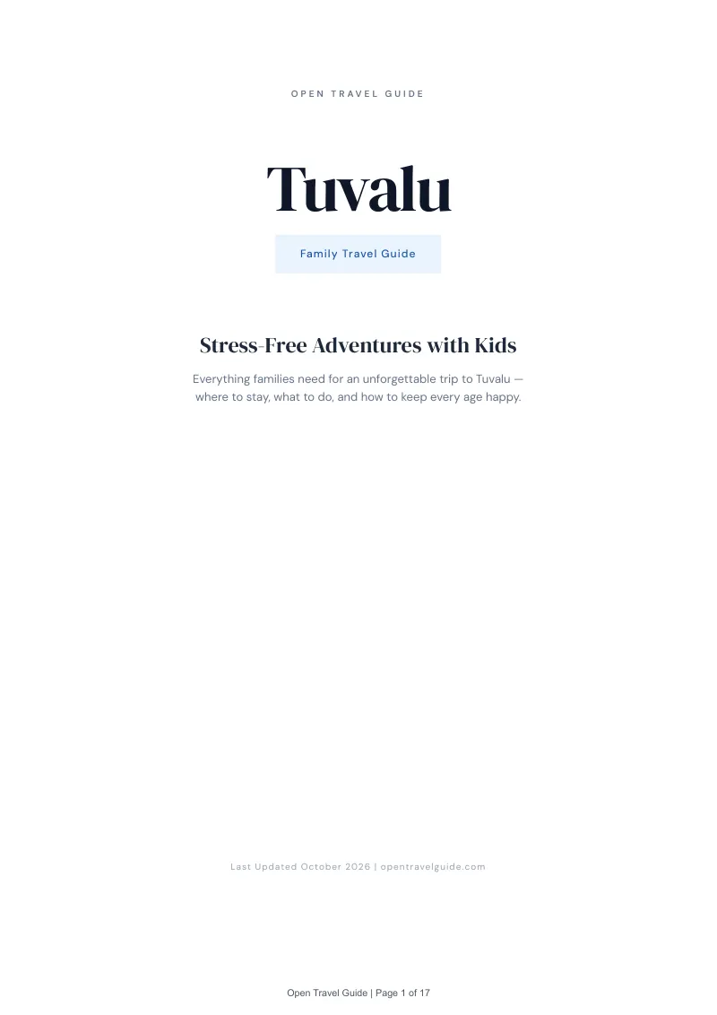 Tuvalu Family Travel Guide: Cover