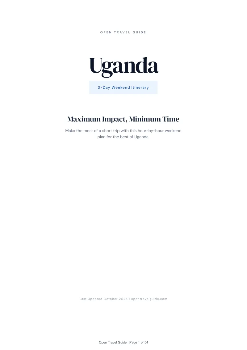 Uganda 3-Day Weekend Itinerary: Cover