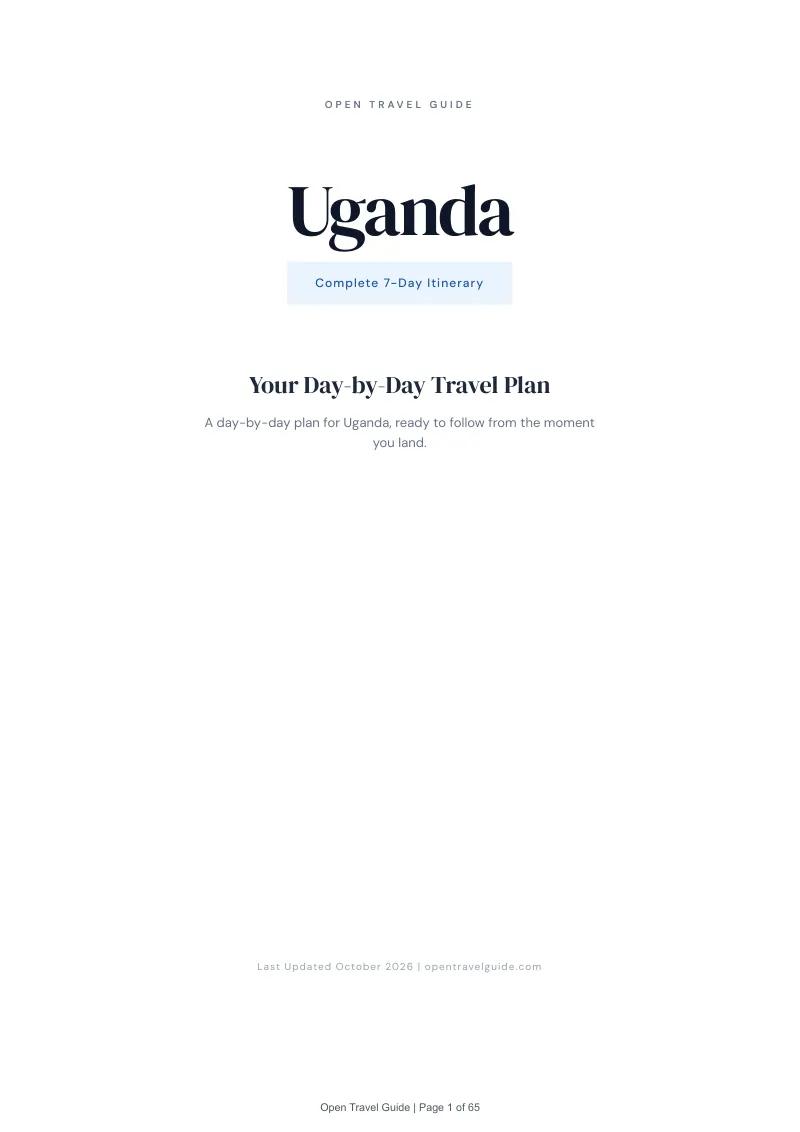 Uganda 7-Day Itinerary: Cover