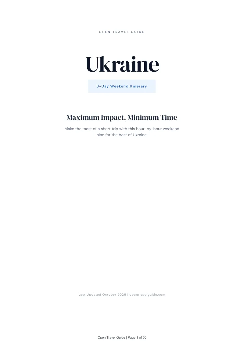 Ukraine 3-Day Weekend Itinerary: Cover
