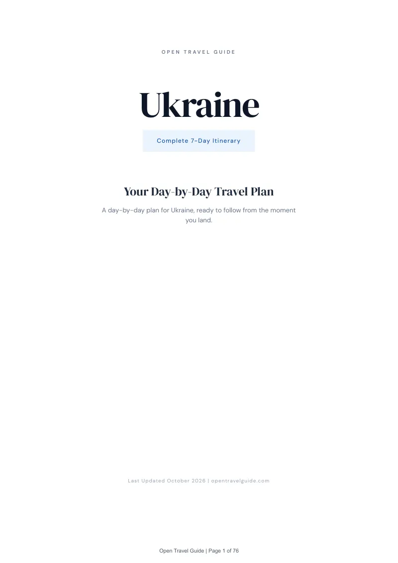 Ukraine 7-Day Itinerary: Cover
