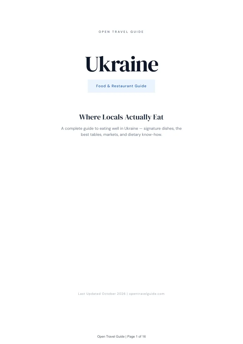 Ukraine Food & Restaurant Guide: Cover