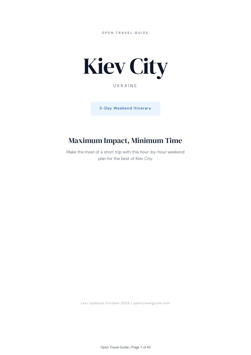 Kiev City 3-Day Weekend Itinerary: Cover