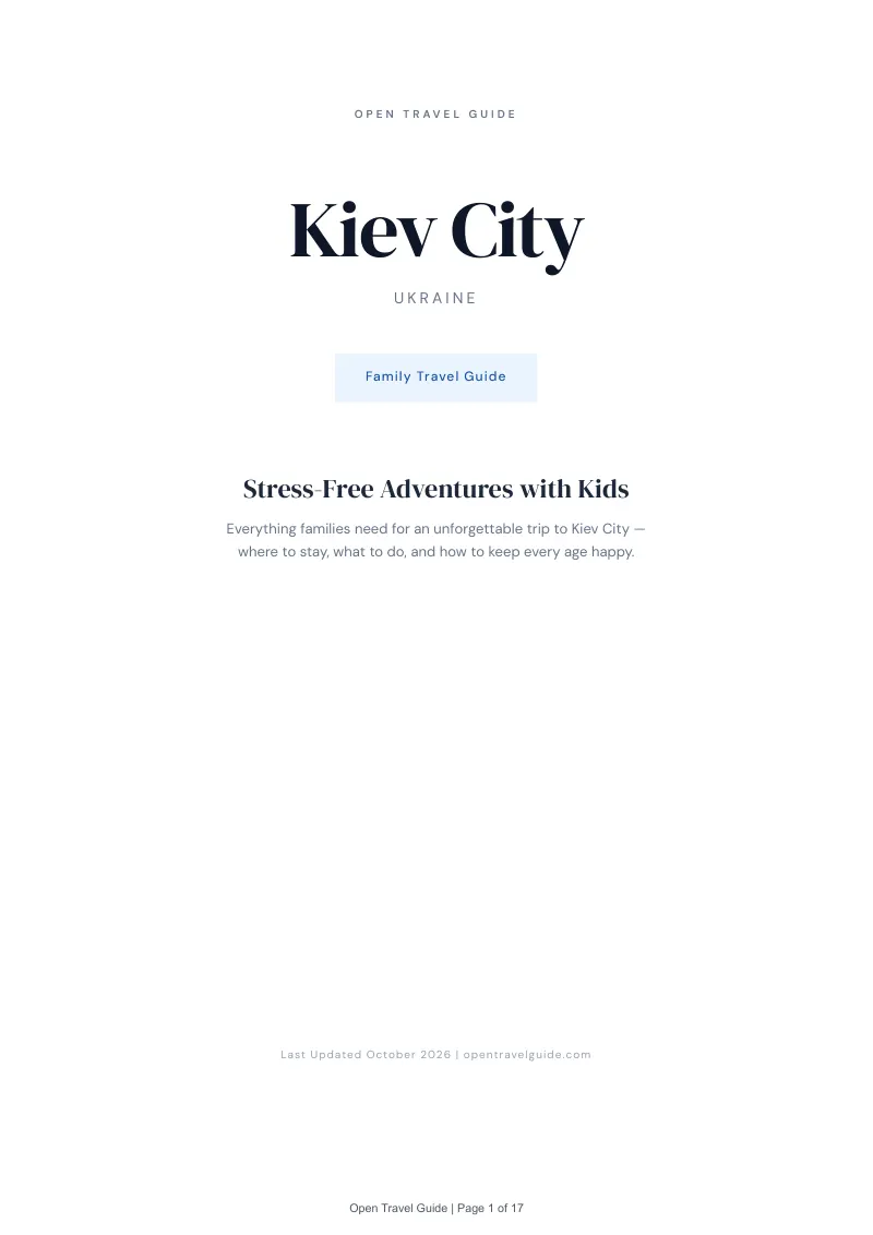 Kiev City Family Travel Guide: Cover
