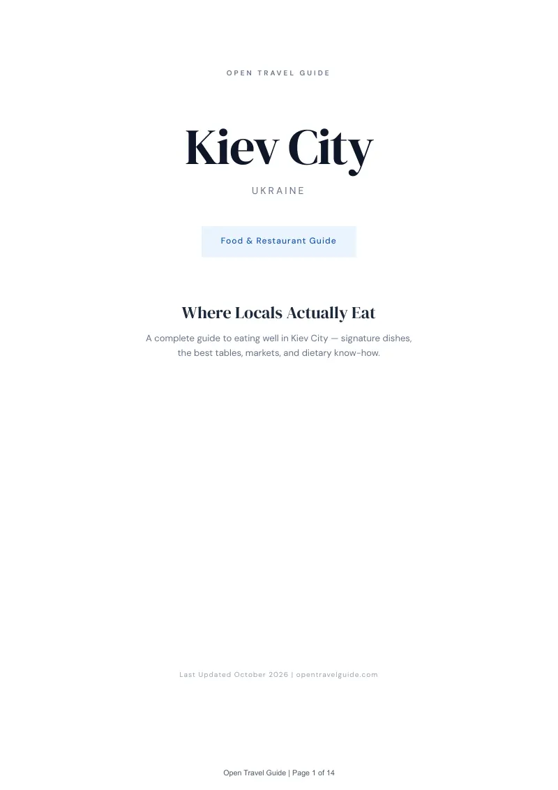 Kiev City Food & Restaurant Guide: Cover