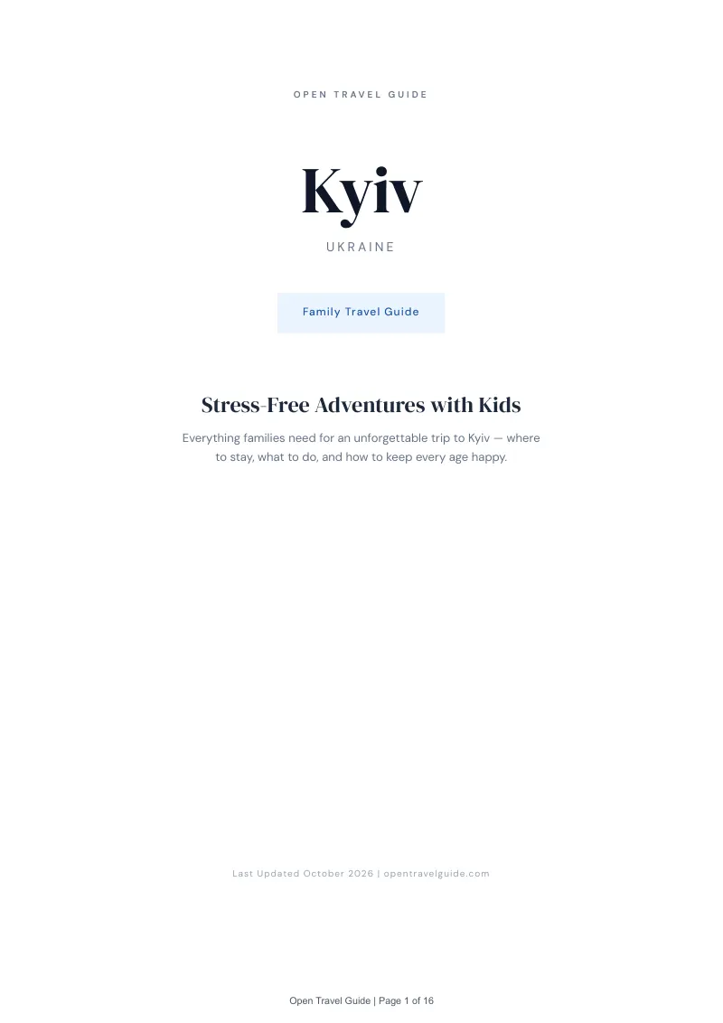 Kyiv Family Travel Guide: Cover