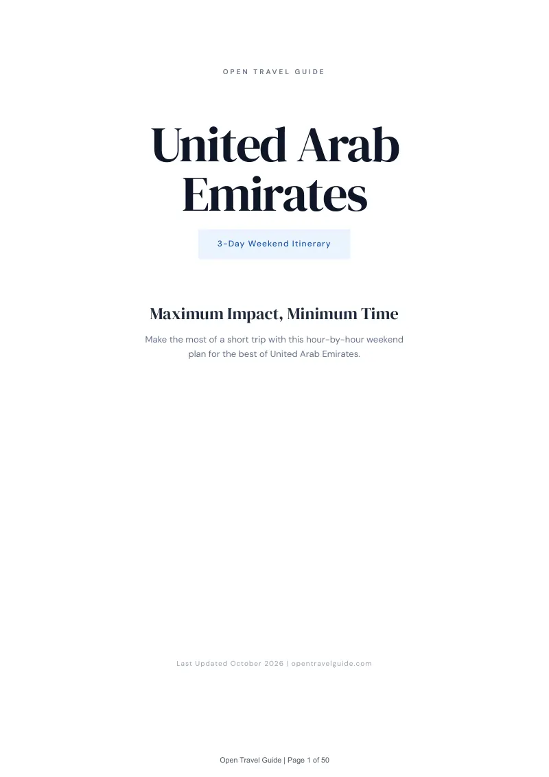 United Arab Emirates 3-Day Weekend Itinerary: Cover