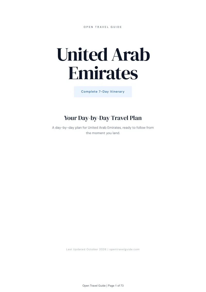United Arab Emirates 7-Day Itinerary: Cover