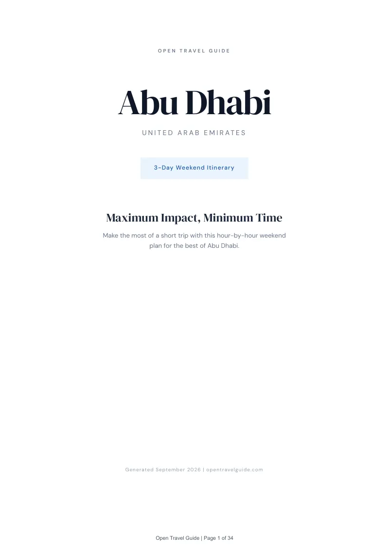 Abu Dhabi Complete Travel Bundle: 3-day itinerary · Cover