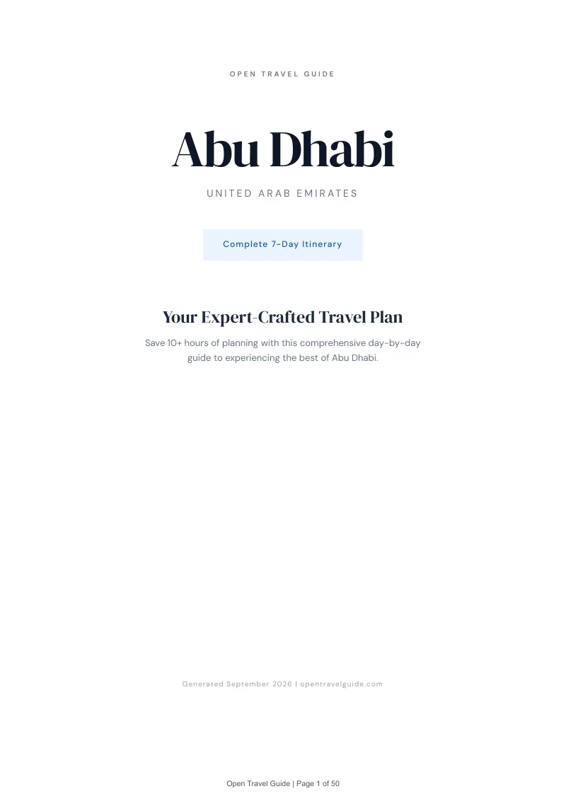 Abu Dhabi Complete Travel Bundle: 7-day itinerary · Cover