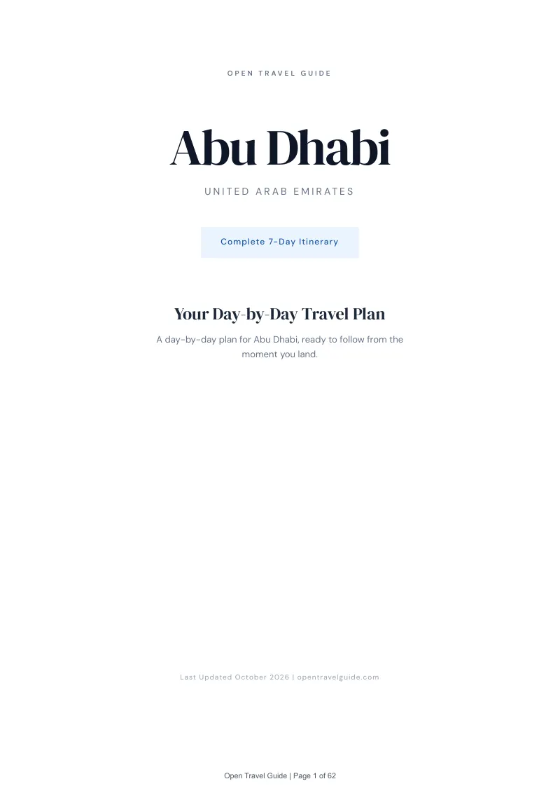 Abu Dhabi 7-Day Itinerary: Cover