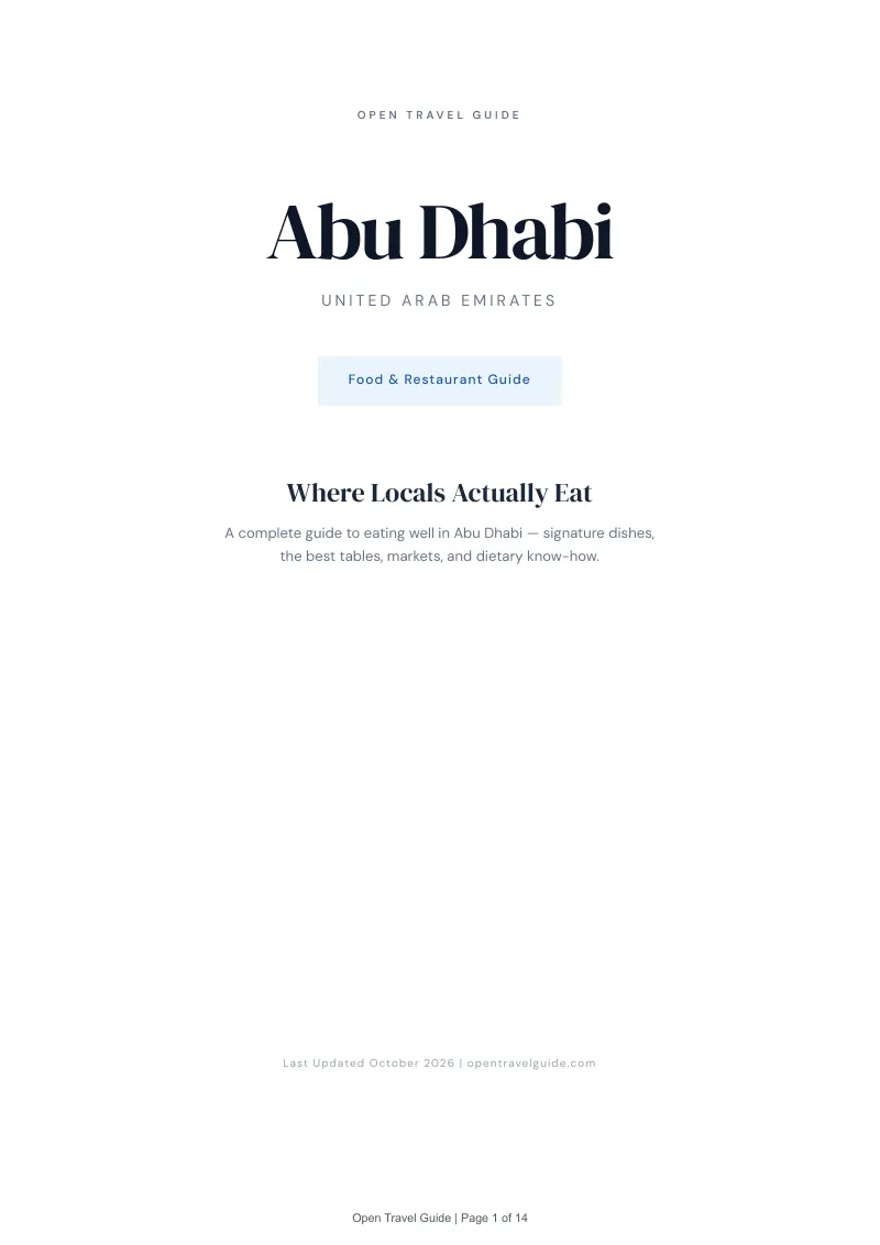 Abu Dhabi Food & Restaurant Guide: Cover