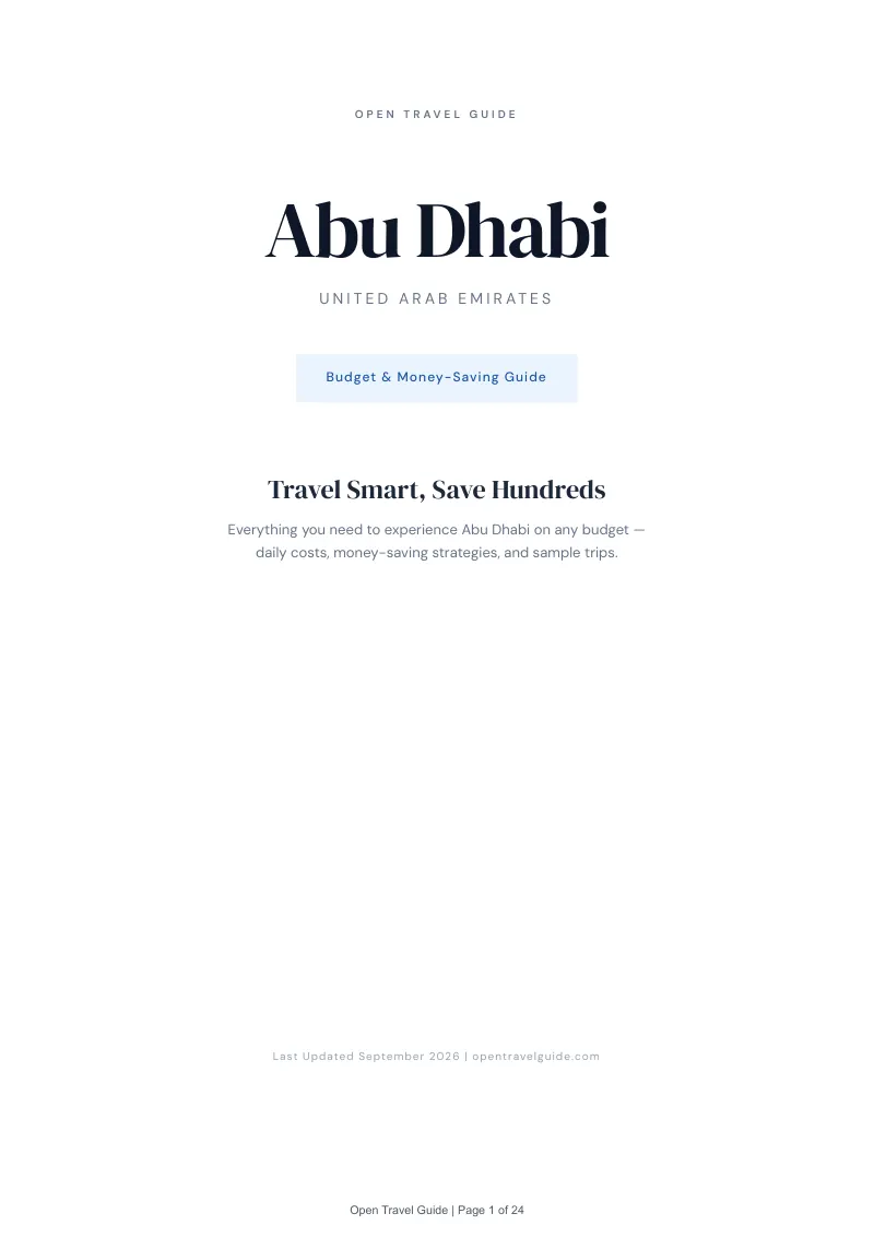 Abu Dhabi Complete Travel Bundle: Budget guide · Cover
