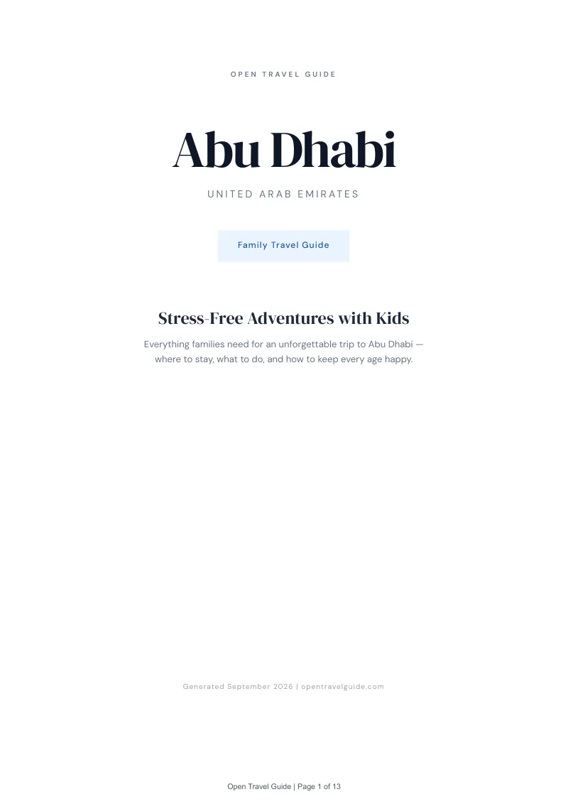 Abu Dhabi Complete Travel Bundle: Family guide · Cover
