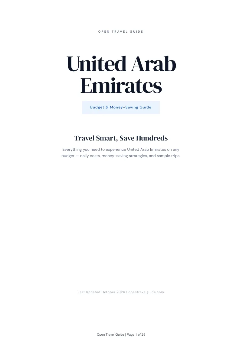 United Arab Emirates Budget & Money-Saving Guide: Cover