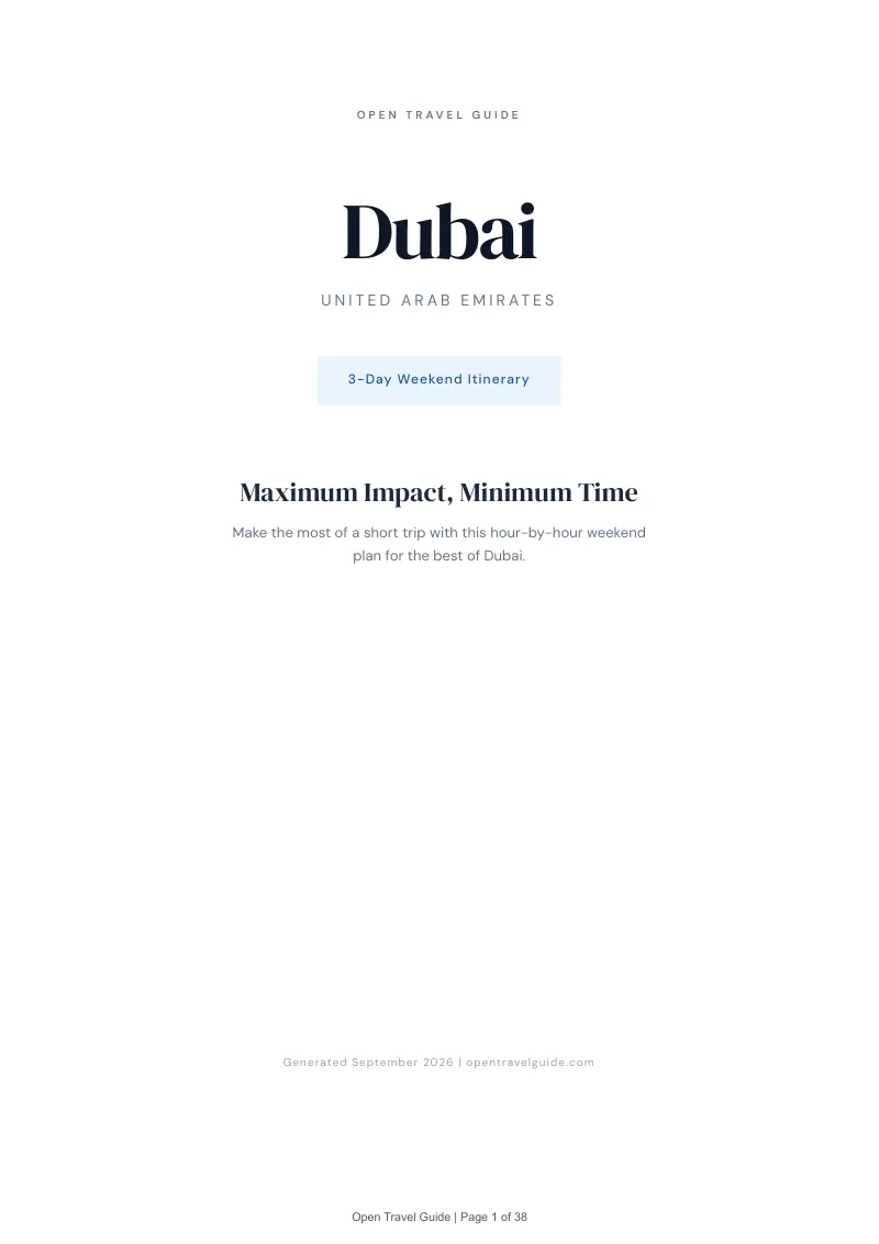 Dubai Complete Travel Bundle: 3-day itinerary · Cover