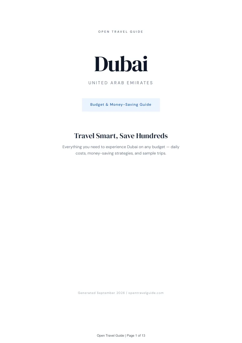 Dubai Complete Travel Bundle: Budget guide · Cover