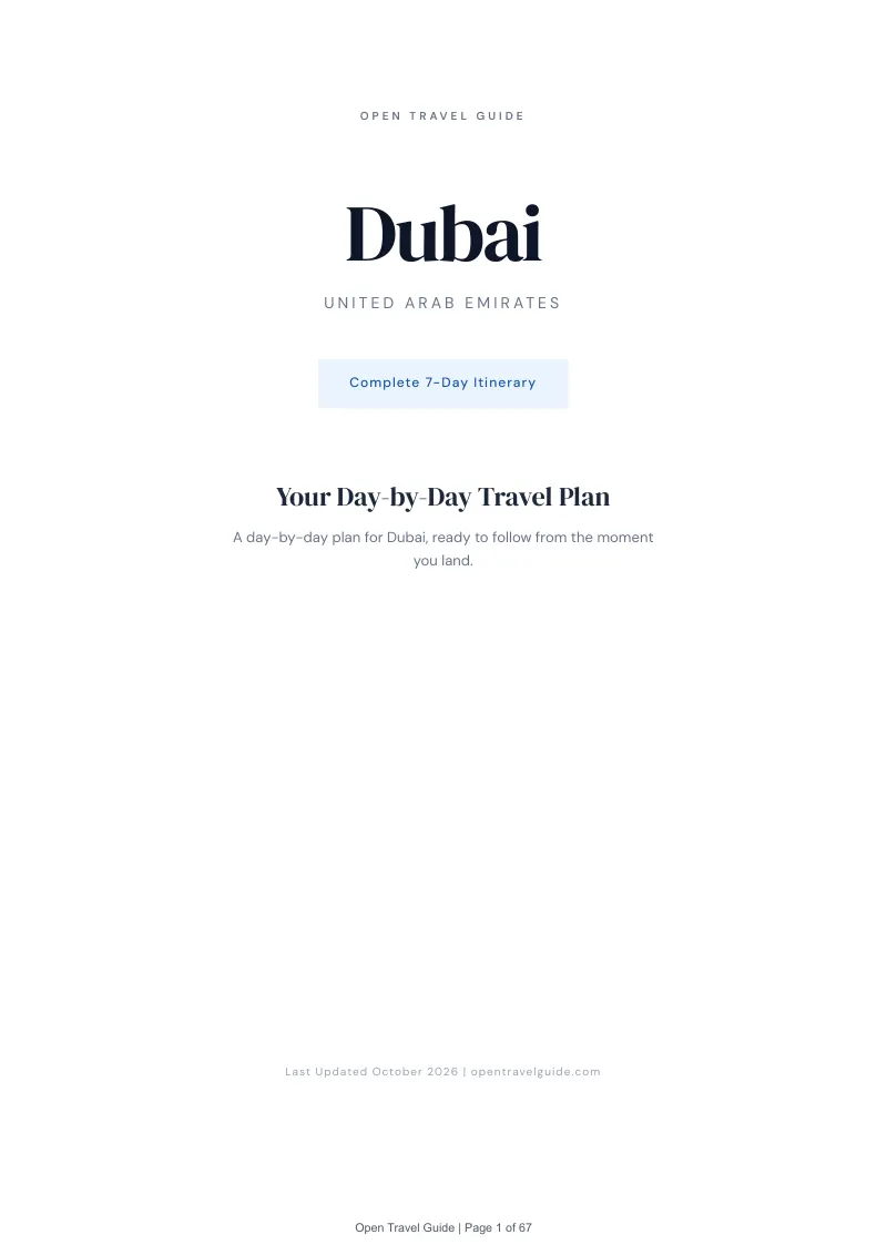 Dubai 7-Day Itinerary: Cover