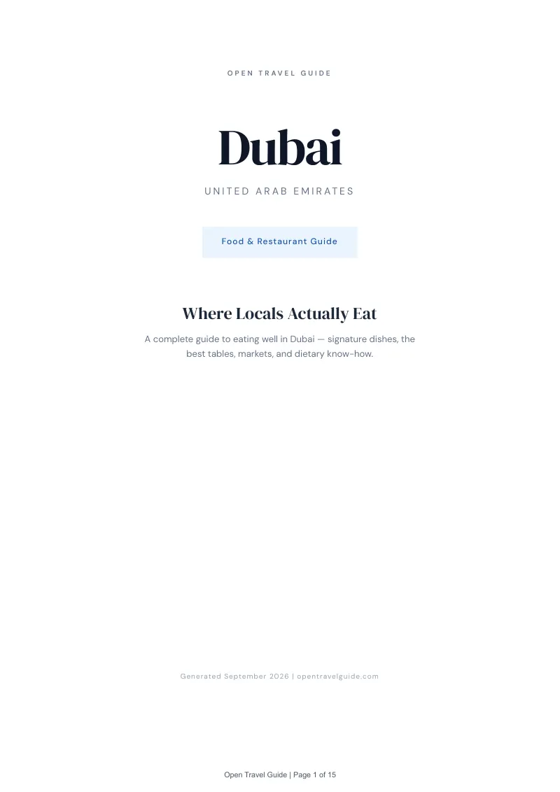 Dubai Complete Travel Bundle: Food guide · Cover