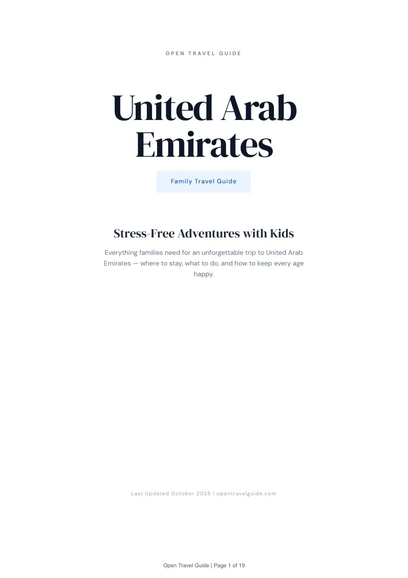 United Arab Emirates Family Travel Guide: Cover