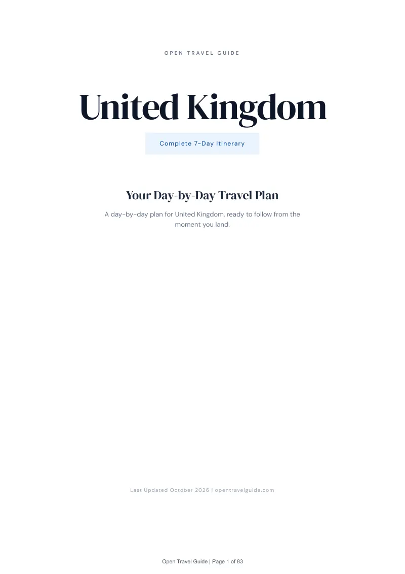 United Kingdom 7-Day Itinerary: Cover