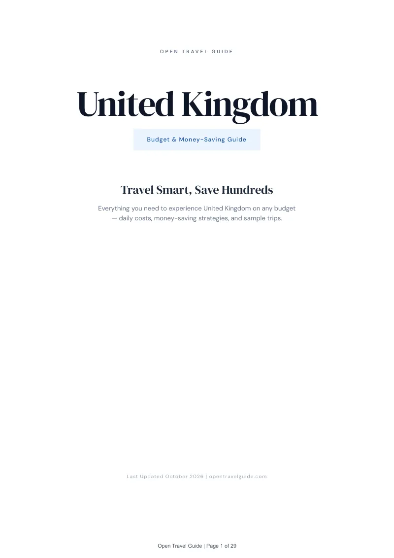 United Kingdom Budget & Money-Saving Guide: Cover