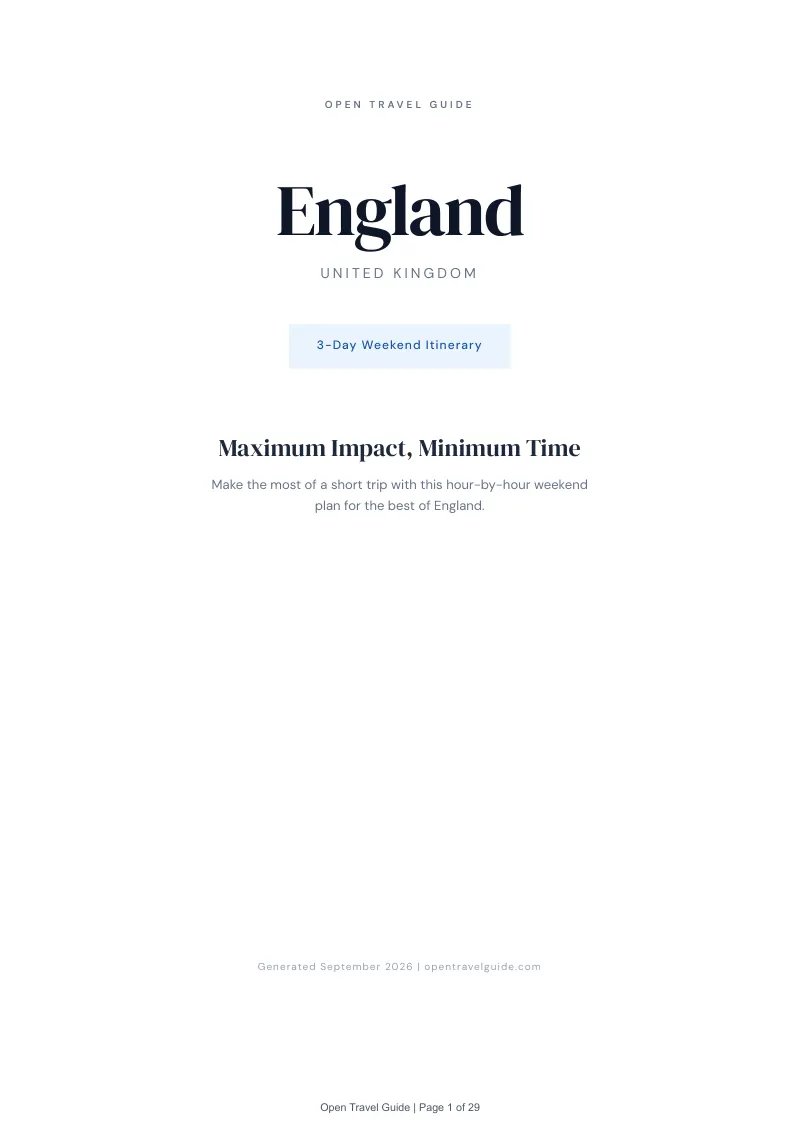 England Complete Travel Bundle: 3-day itinerary · Cover
