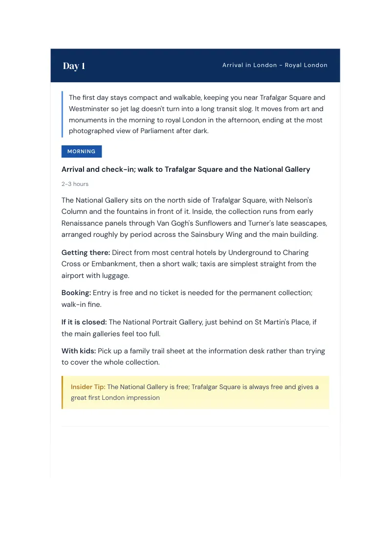 England Complete Travel Bundle: 7-day itinerary · Day 1