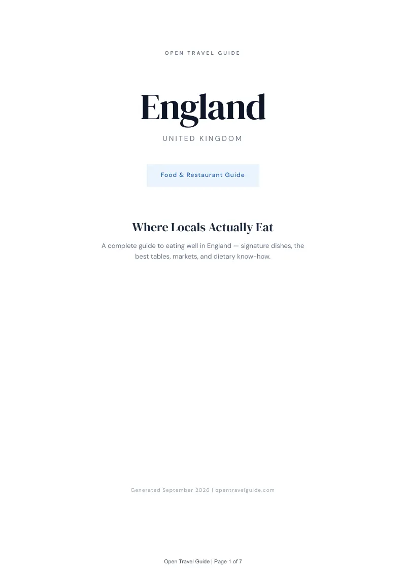 England Complete Travel Bundle: Food guide · Cover