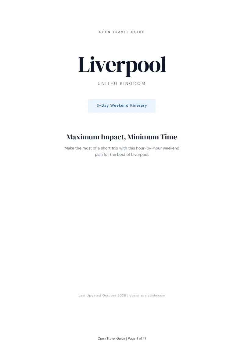 Liverpool 3-Day Weekend Itinerary: Cover