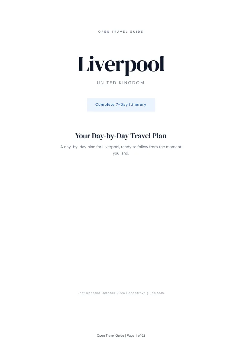 Liverpool 7-Day Itinerary: Cover