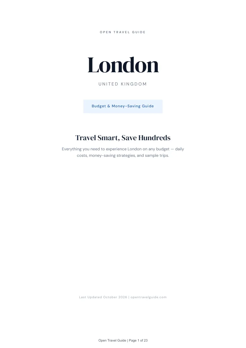 London Budget & Money-Saving Guide: Cover