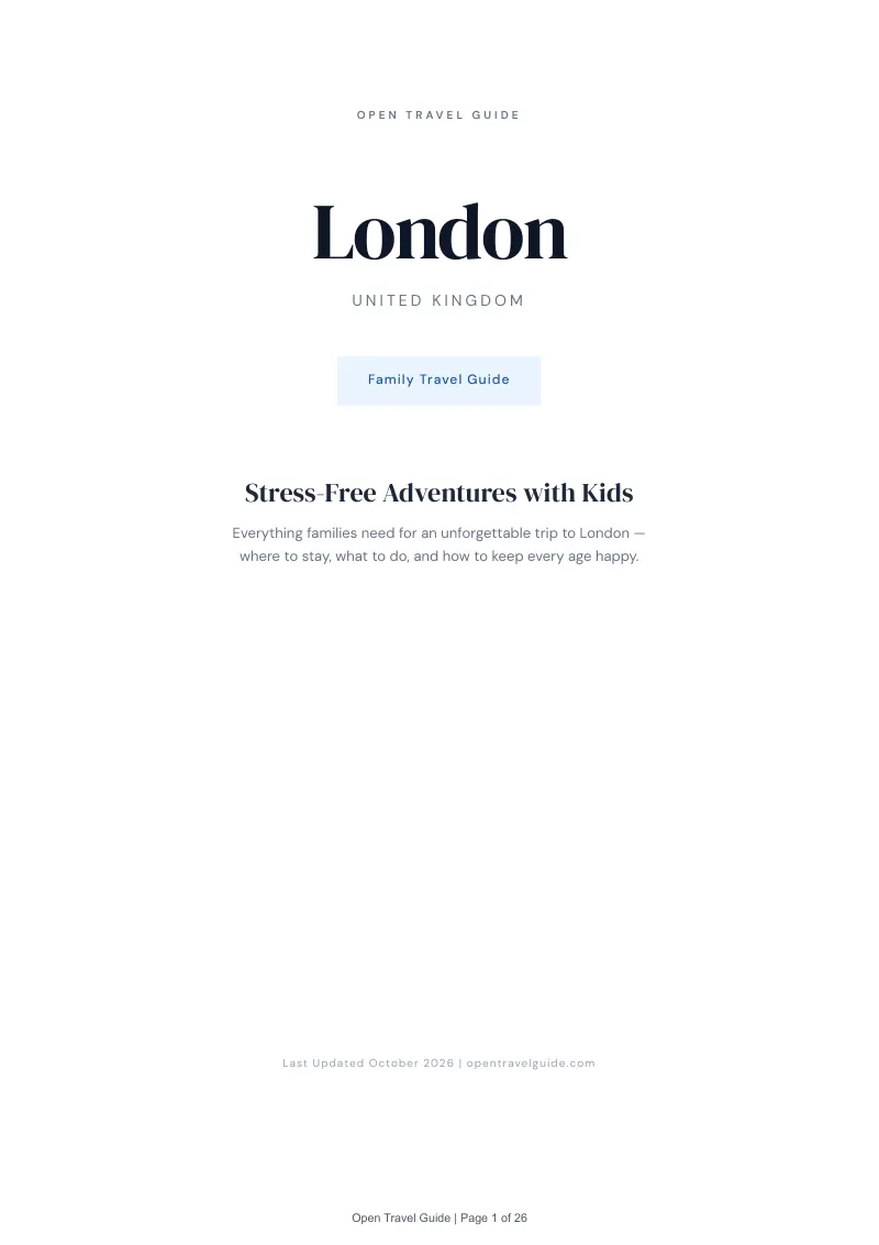 London Family Travel Guide: Cover