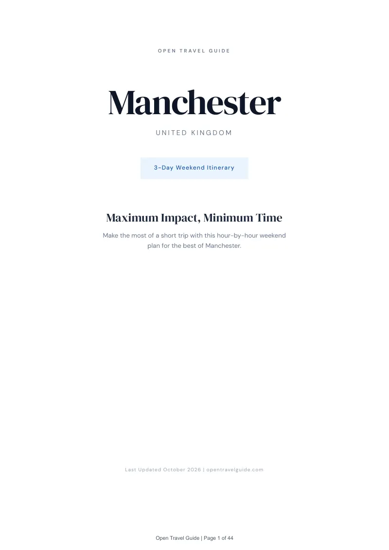 Manchester 3-Day Weekend Itinerary: Cover