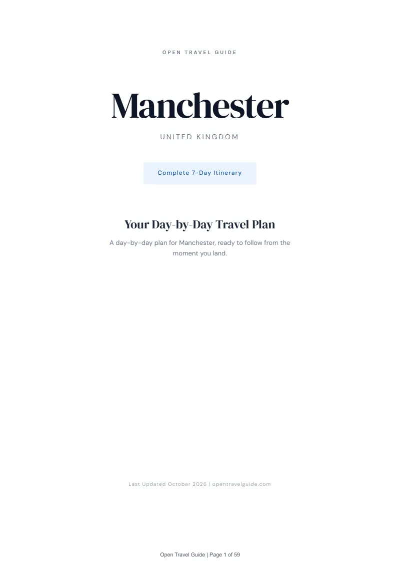 Manchester 7-Day Itinerary: Cover