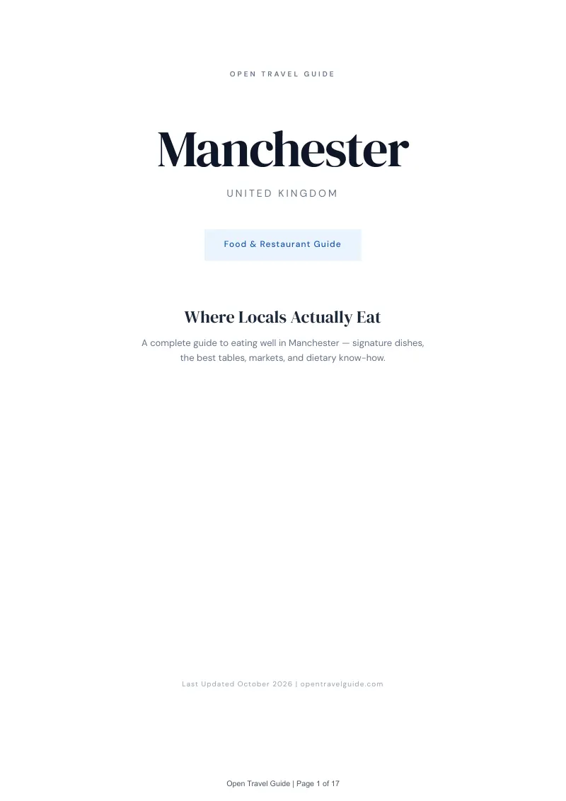 Manchester Food & Restaurant Guide: Cover