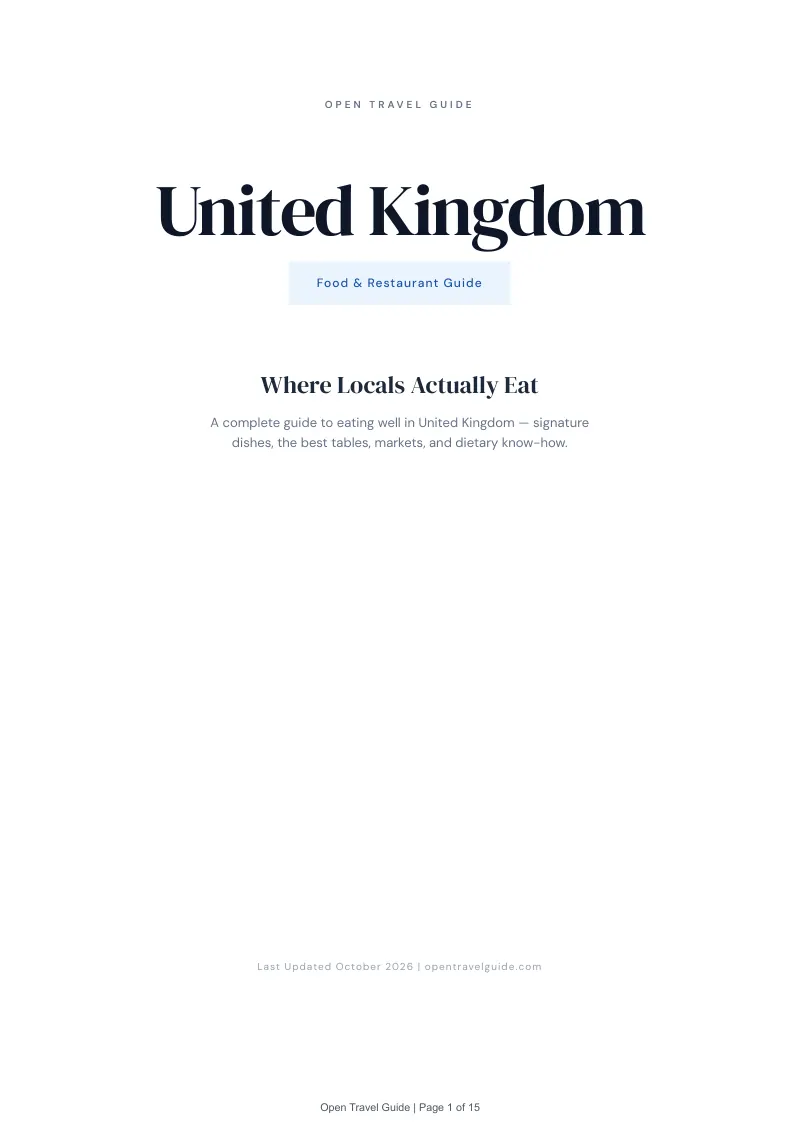 United Kingdom Food & Restaurant Guide: Cover